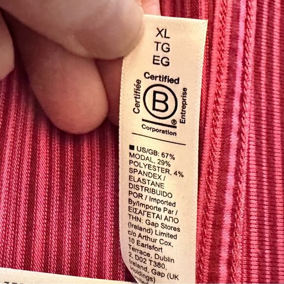 Athleta Cloudlight Stratus Striped Top #657835 Pink/Raspberry XL - Picture 7 of 7